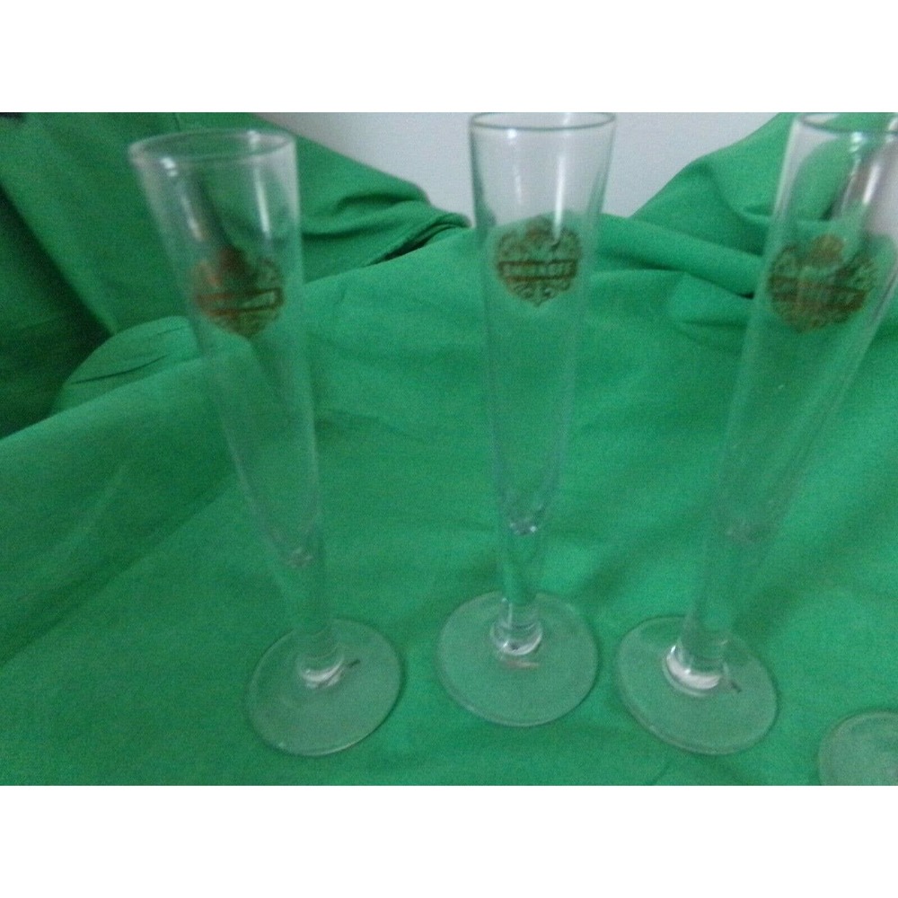 Vintage gold label Smirnoff Cordial Flute Tasting Shot Glasses set of 4